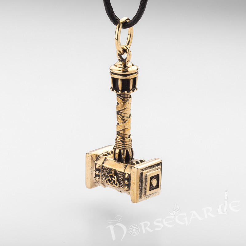 Handcrafted Thor's Battle Hammer Pendant - Brass