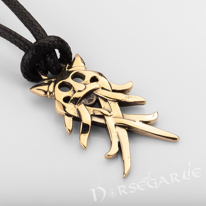 Handcrafted Wolf Totem Pendant - Brass