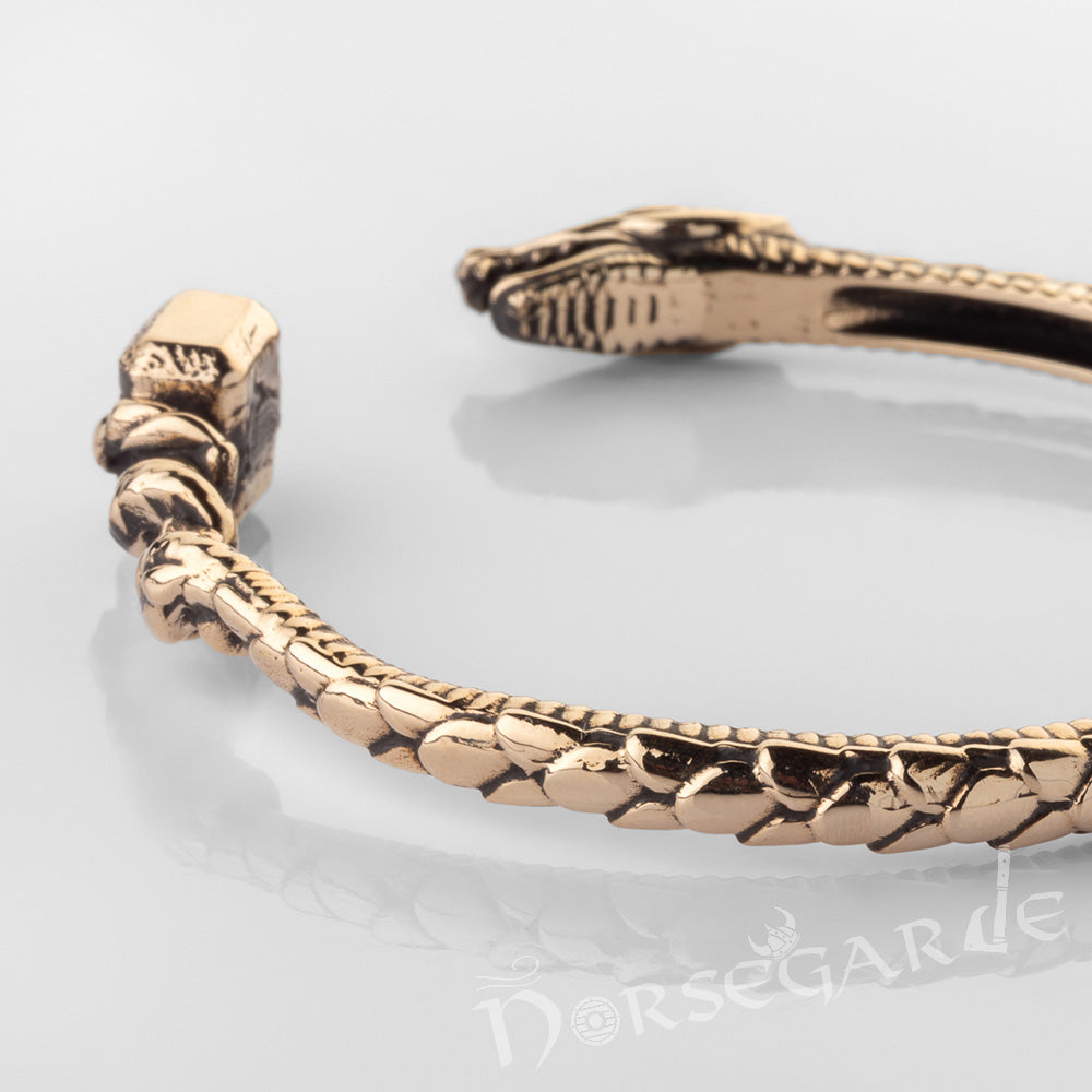Handcrafted Saga of Ragnarok Bracelet - Brass