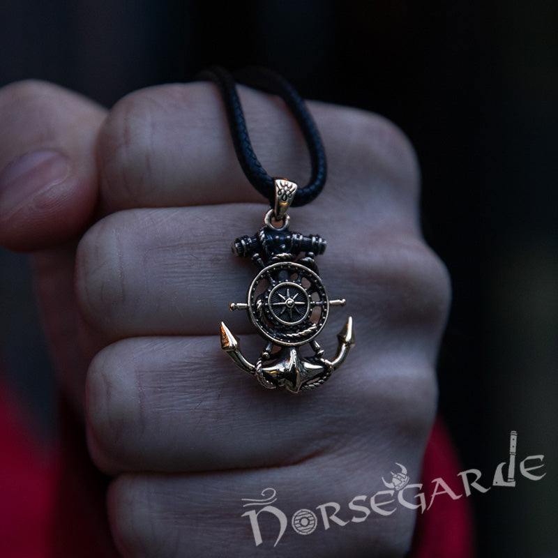 Handcrafted Navigator's Anchor Pendant - Brass