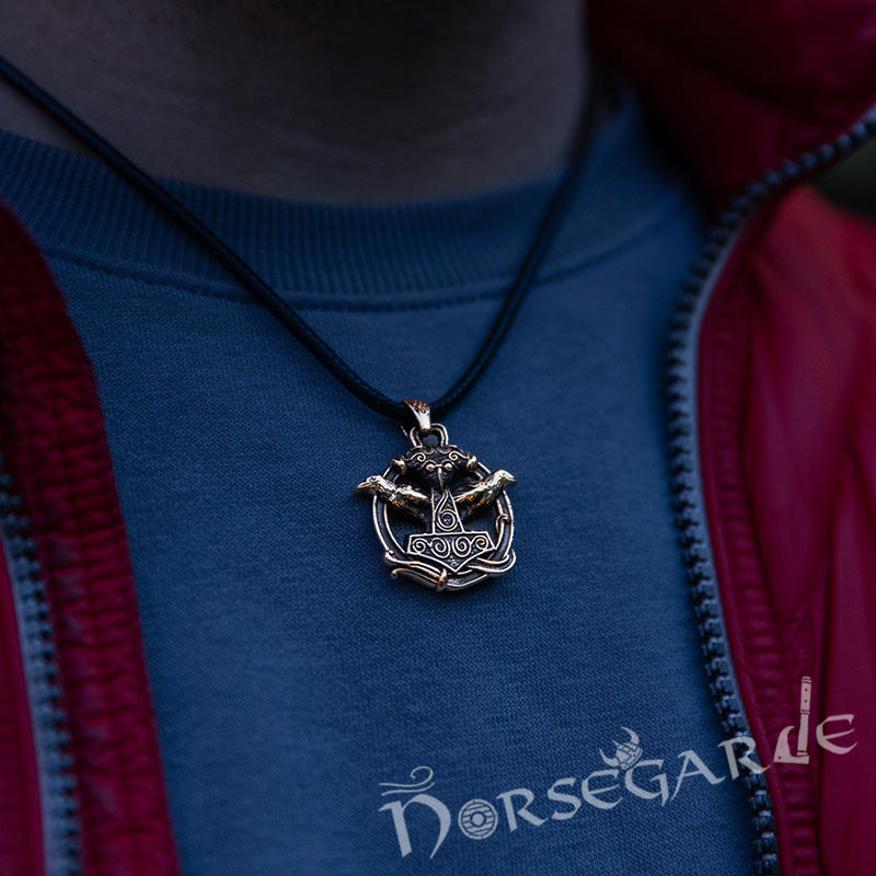 Handcrafted Perched Ravens Scania Mjölnir - Brass