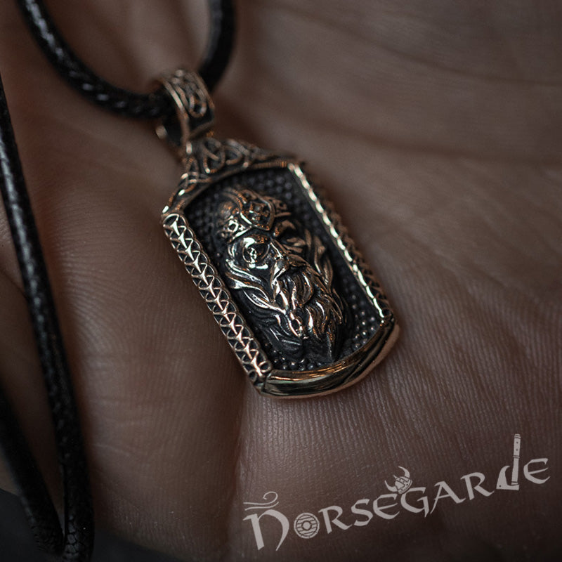Handcrafted One-Eyed Odin Pendant - Brass