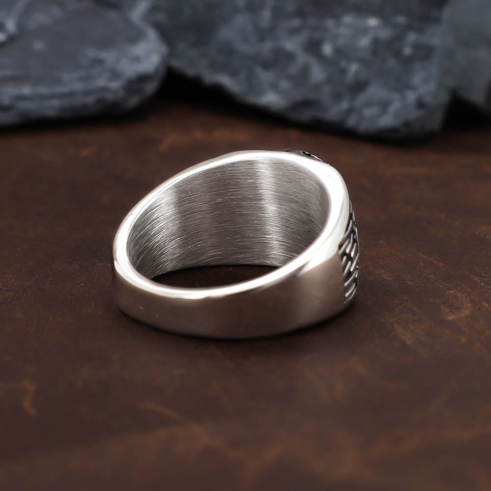 Vegvisir Runed Ring - Stainless Steel