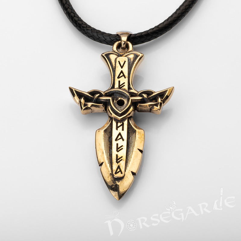 Handcrafted Valhalla Dagger Pendant - Brass