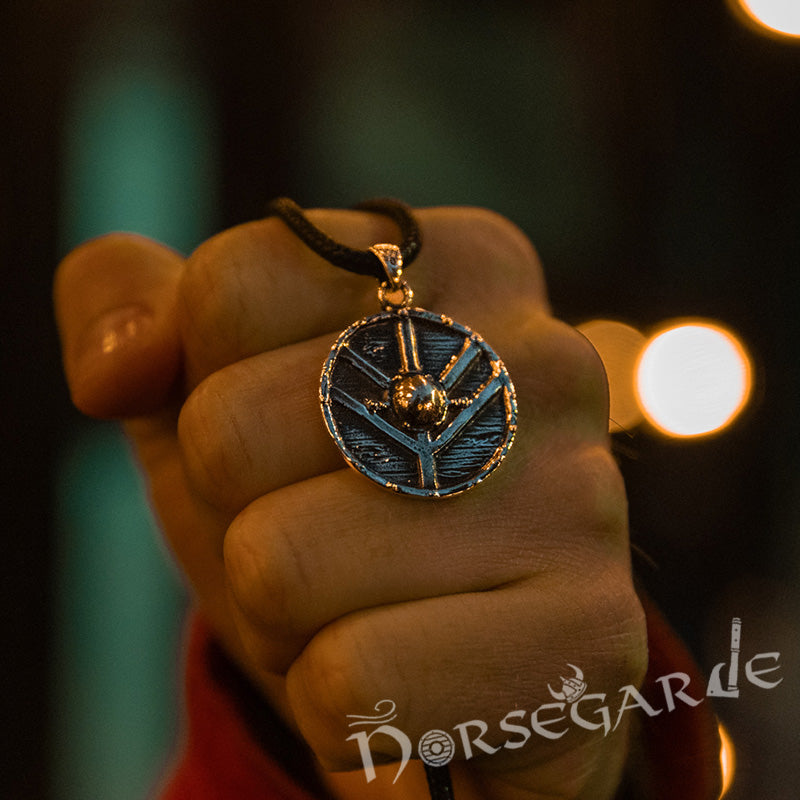 Handcrafted Reinforced Shield Pendant - Brass