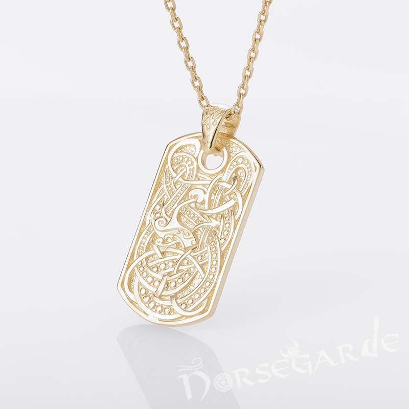 Handcrafted Urnes Ornament Pendant - Gold