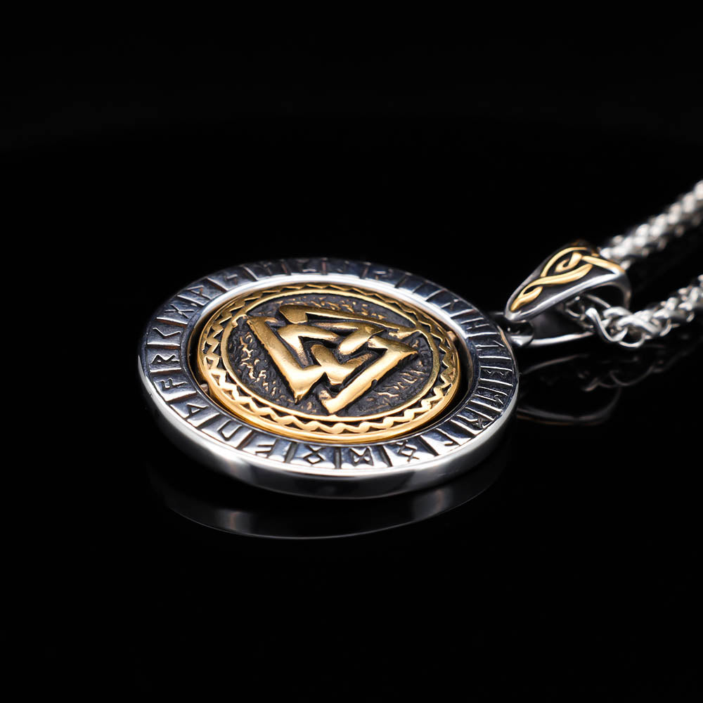 Odin's Wisdom Rotating Medallion - Stainless Steel