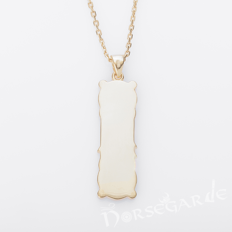 Handcrafted Celtic Pattern & Valknut Pendant - Gold