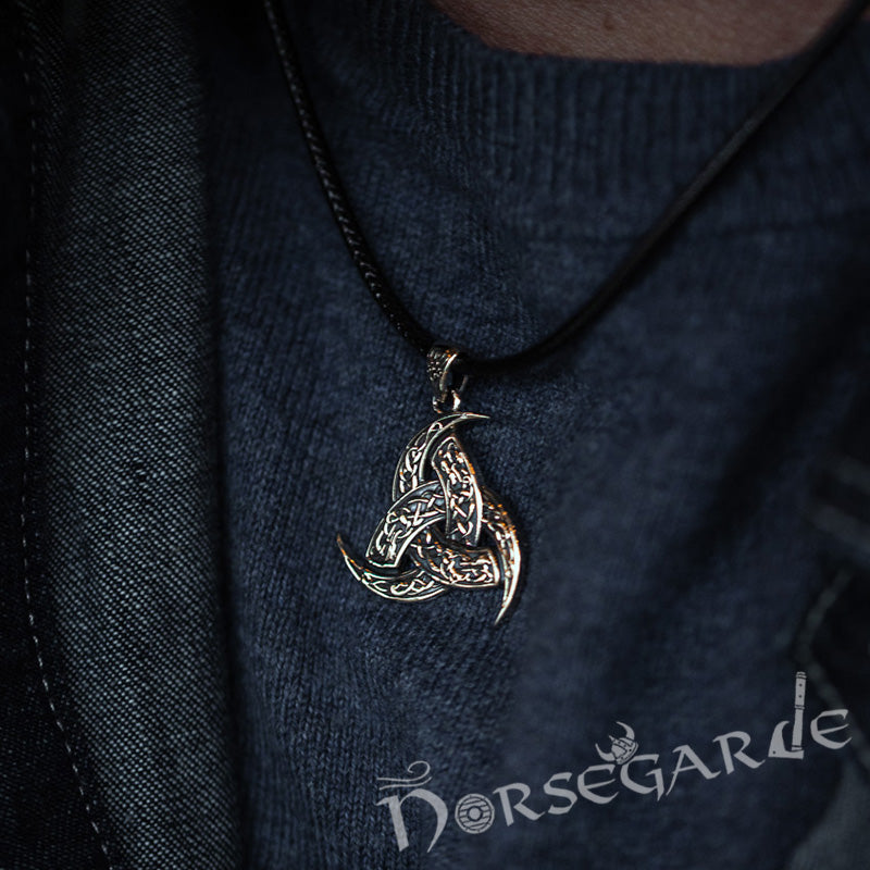 Handcrafted Horn Triskelion Pendant - Brass