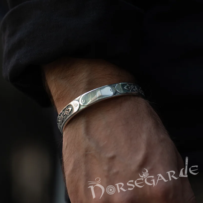 Handcrafted Valhalla Warrior Torc Bracelet - Sterling Silver