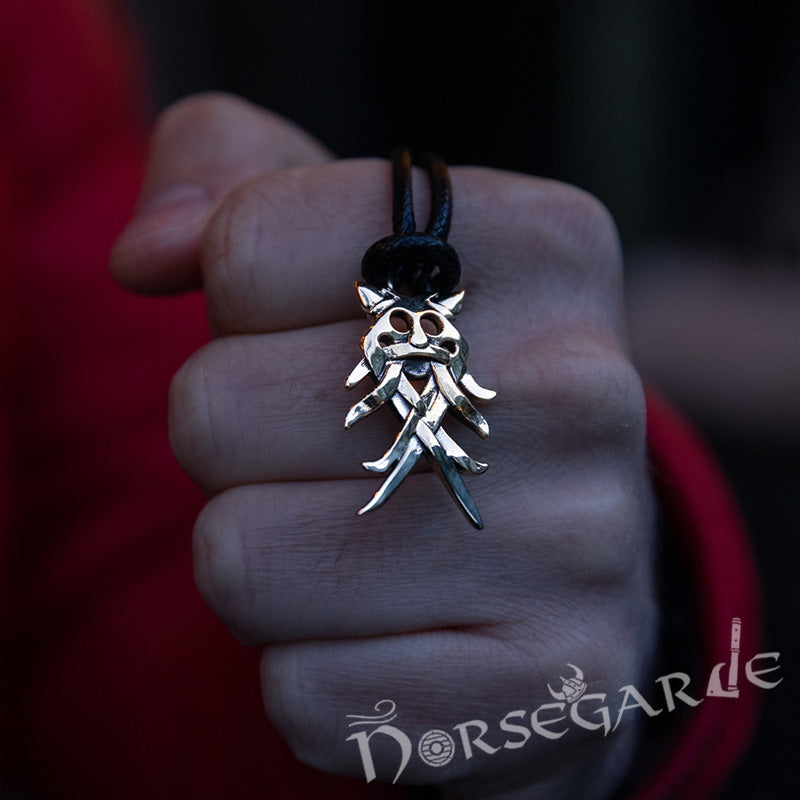 Handcrafted Wolf Totem Pendant - Brass