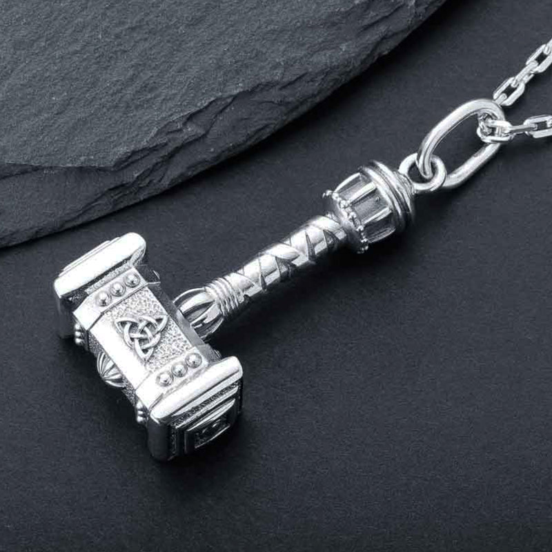 Handcrafted Thor's Battle Hammer Pendant - Sterling Silver