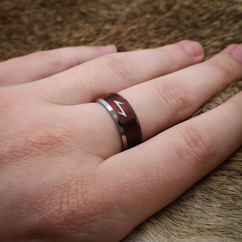 Battle Scar Eihwaz Ring - Tungsten Carbide