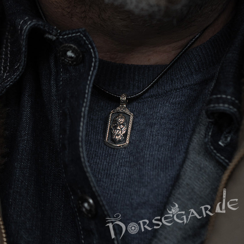 Handcrafted One-Eyed Odin Pendant - Brass