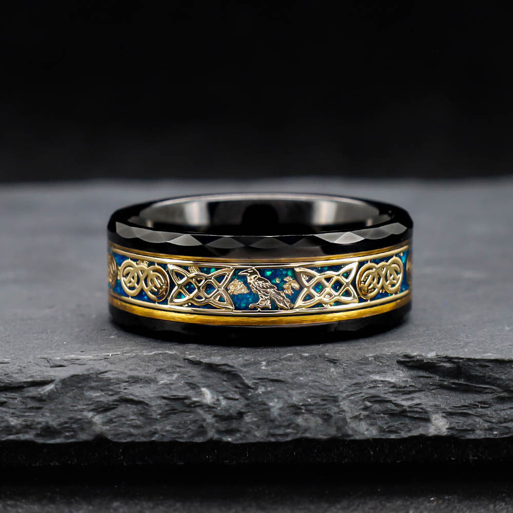 Odin's Ravens Ornamental Ring - Tungsten Carbide