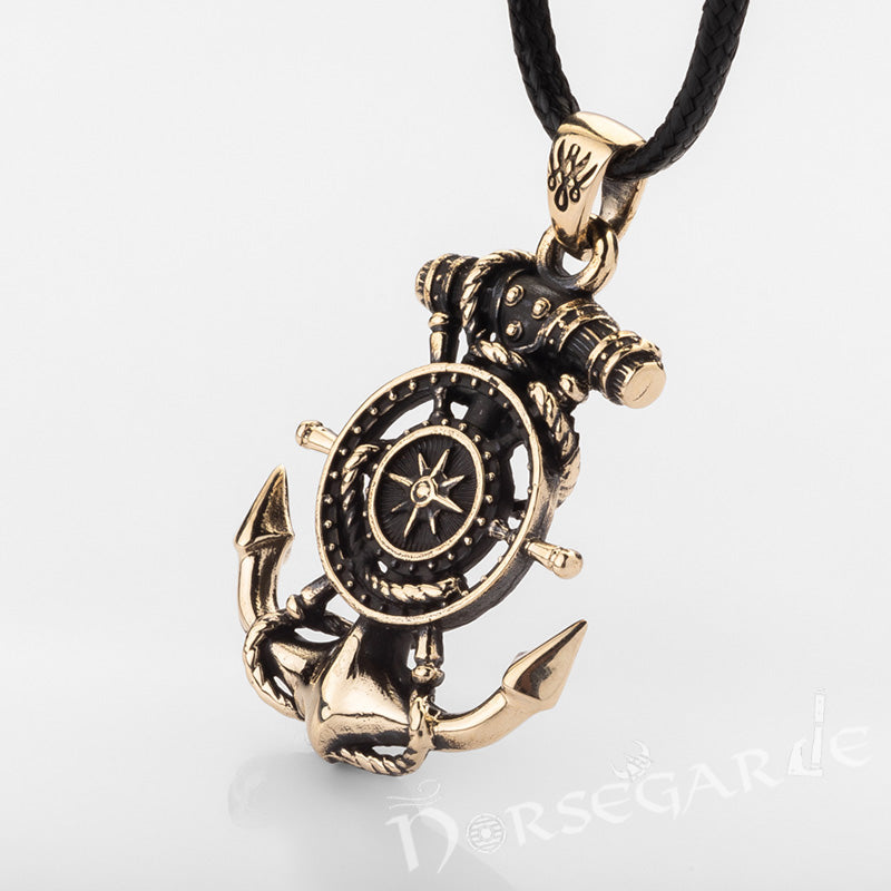 Handcrafted Navigator's Anchor Pendant - Brass