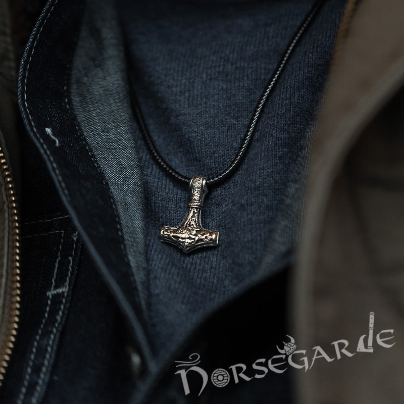 Handcrafted Mammen Engraved Small Mjölnir - Brass