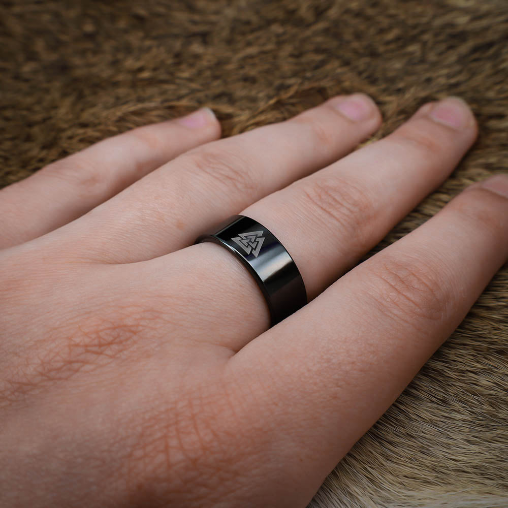 Einherjar's Bond Valknut Ring - Tungsten Carbide