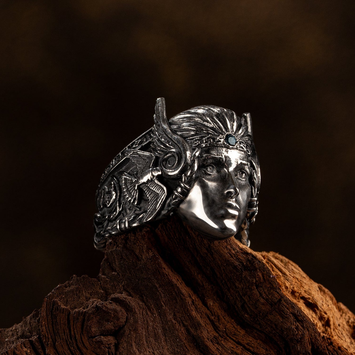 Handcrafted Queen Frigg Ring - Sterling Silver