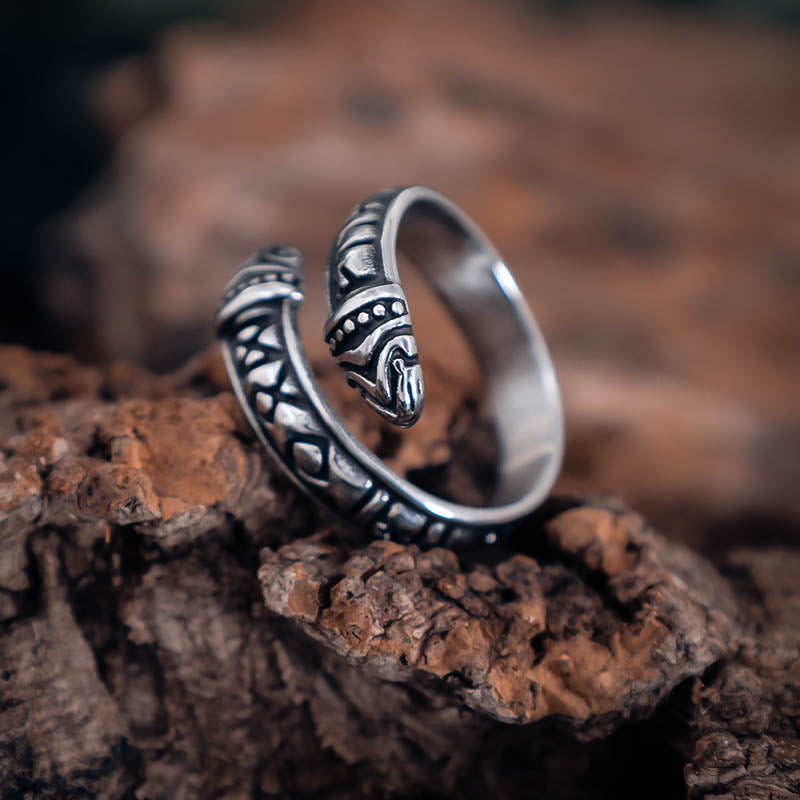 Runic Band Ring - Stainless Steel