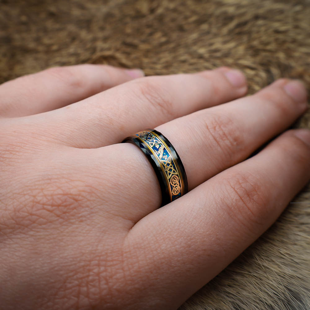 Odin's Ravens Ornamental Ring - Tungsten Carbide
