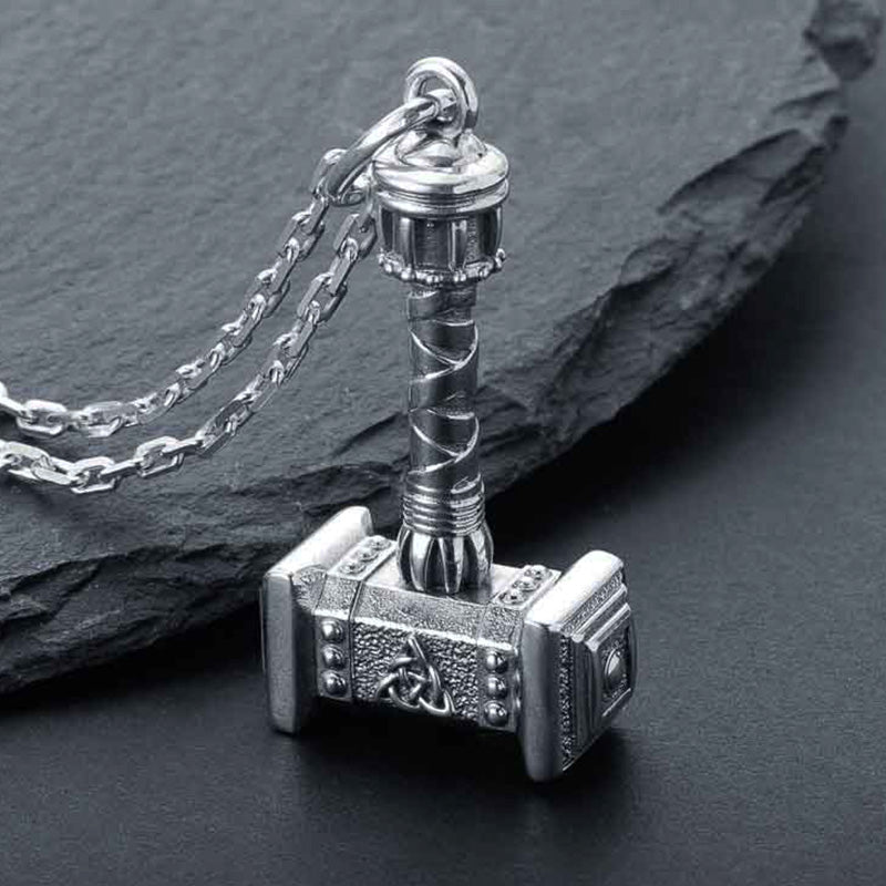 Handcrafted Thor's Battle Hammer Pendant - Sterling Silver