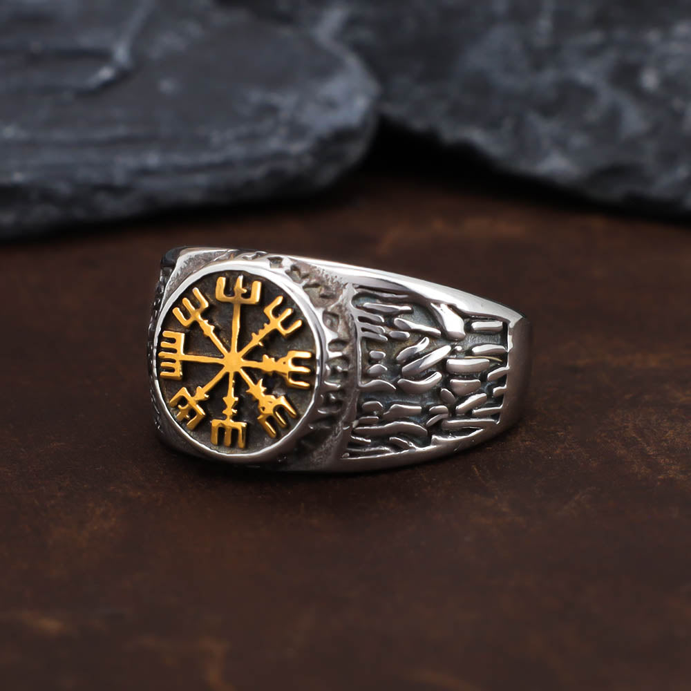 Vegvisir Runed Ring - Stainless Steel