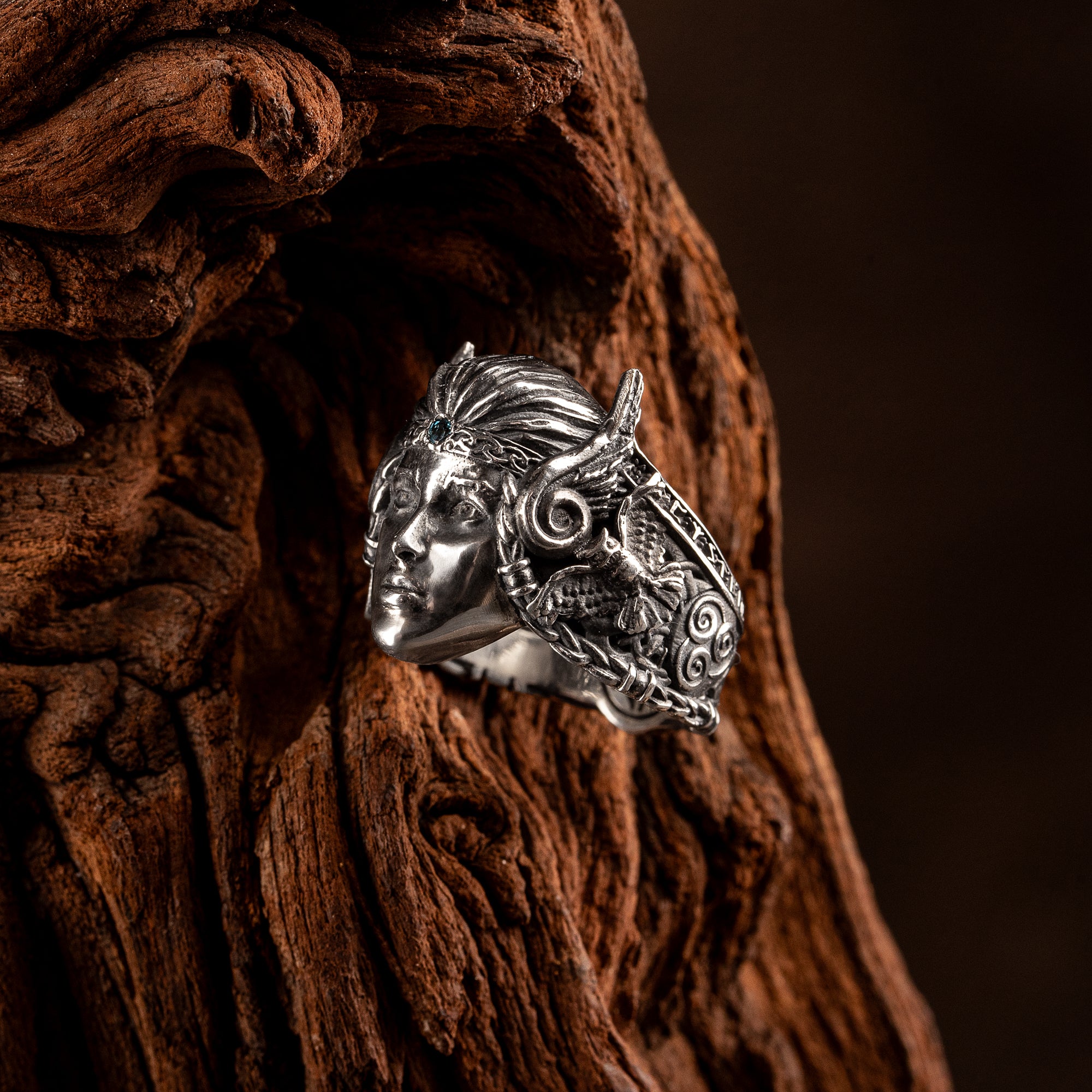 Handcrafted Queen Frigg Ring - Sterling Silver
