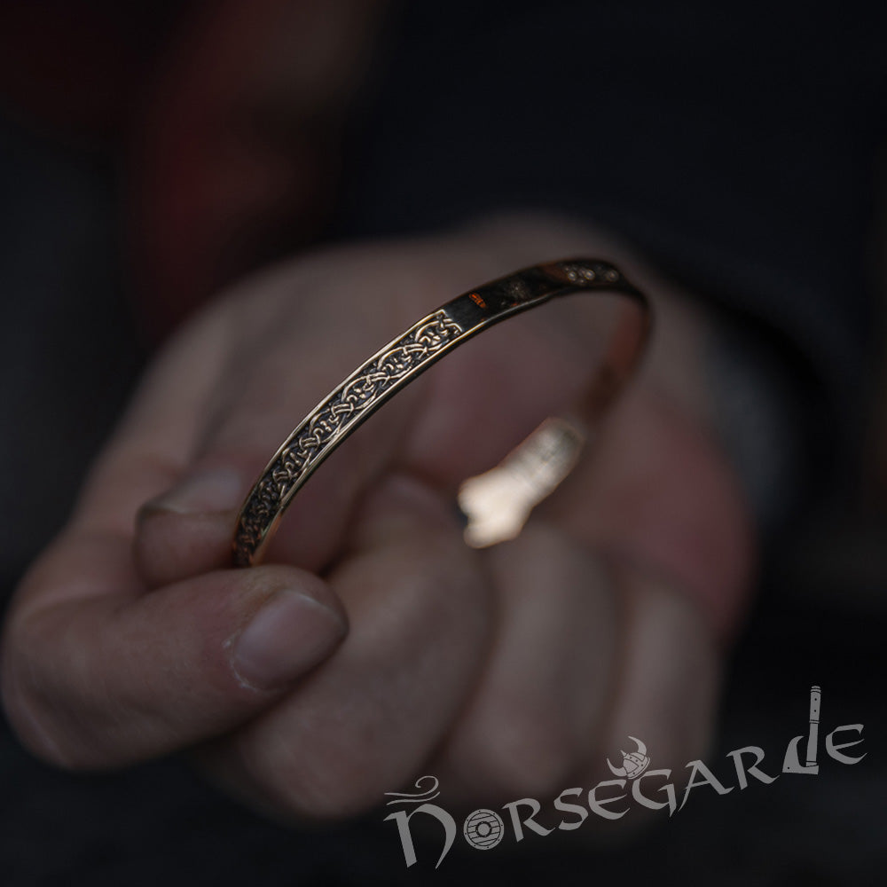 Handcrafted Norse Serpent Arm Ring - Brass