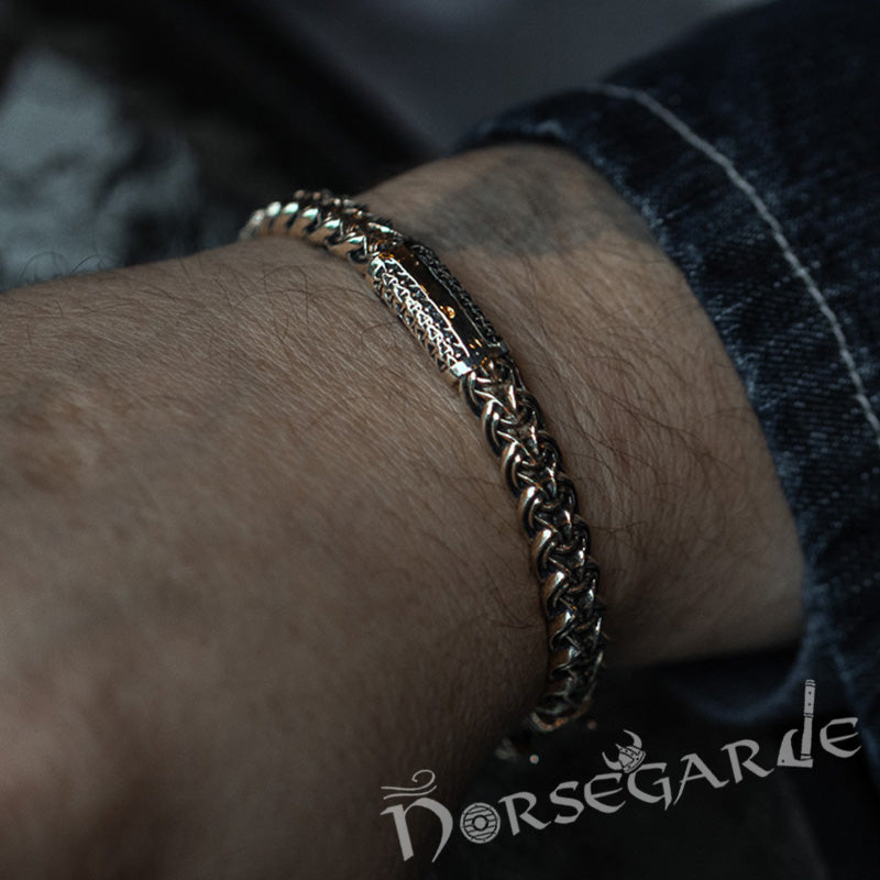 Handcrafted Fenrir Wolf Torc Bracelet - Brass
