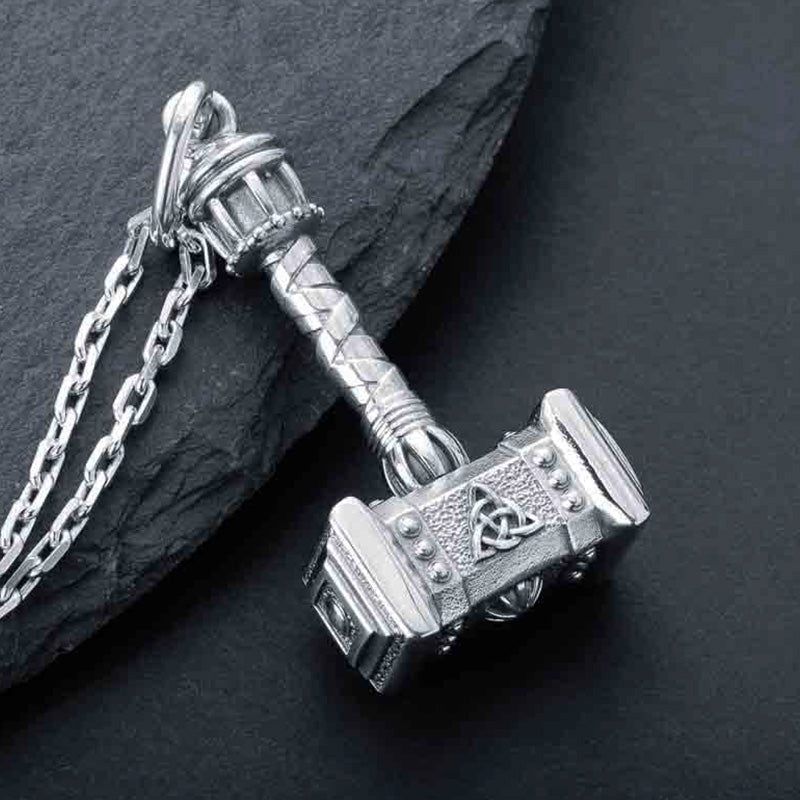 Handcrafted Thor's Battle Hammer Pendant - Sterling Silver
