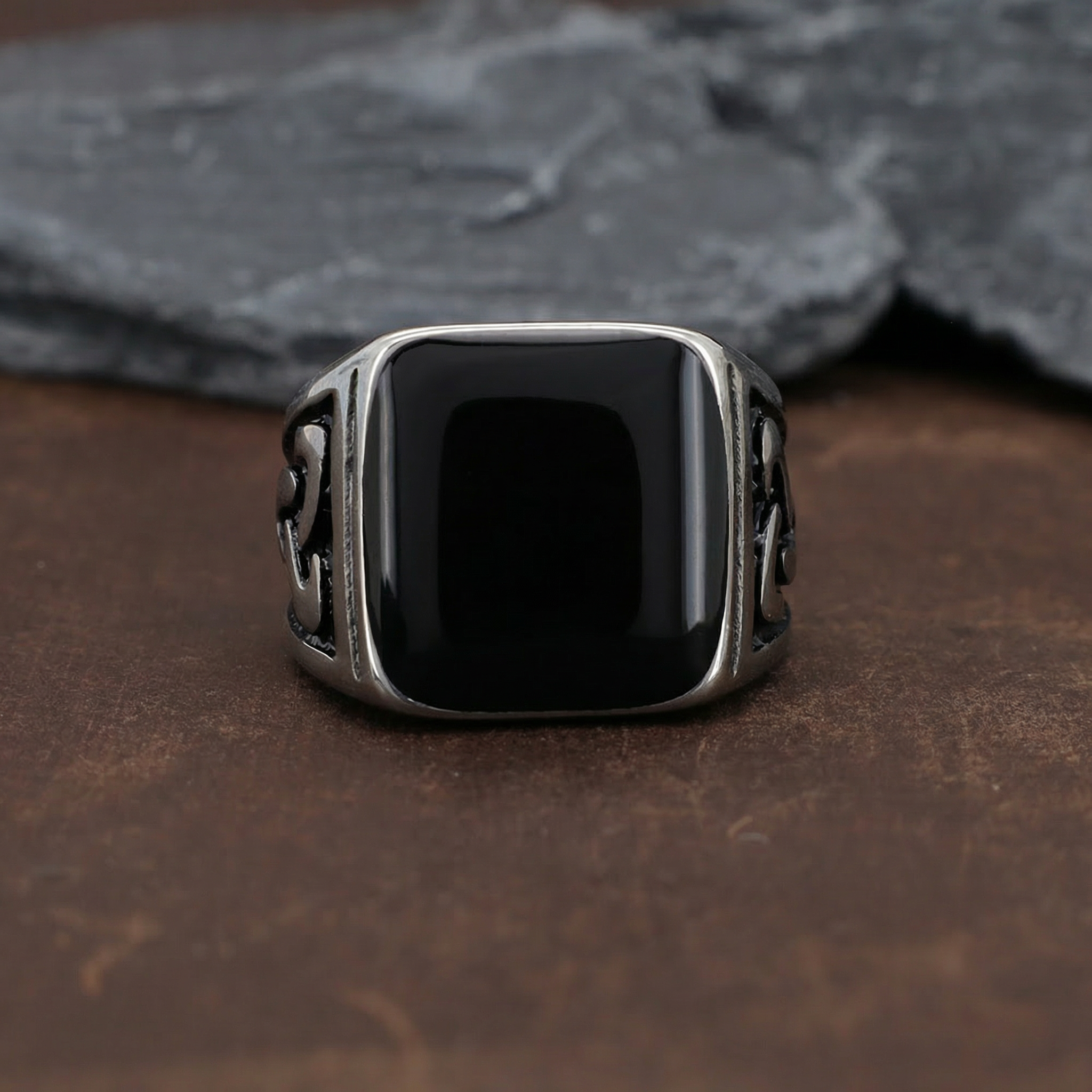 Black Celtic Knot Ring - Stainless Steel