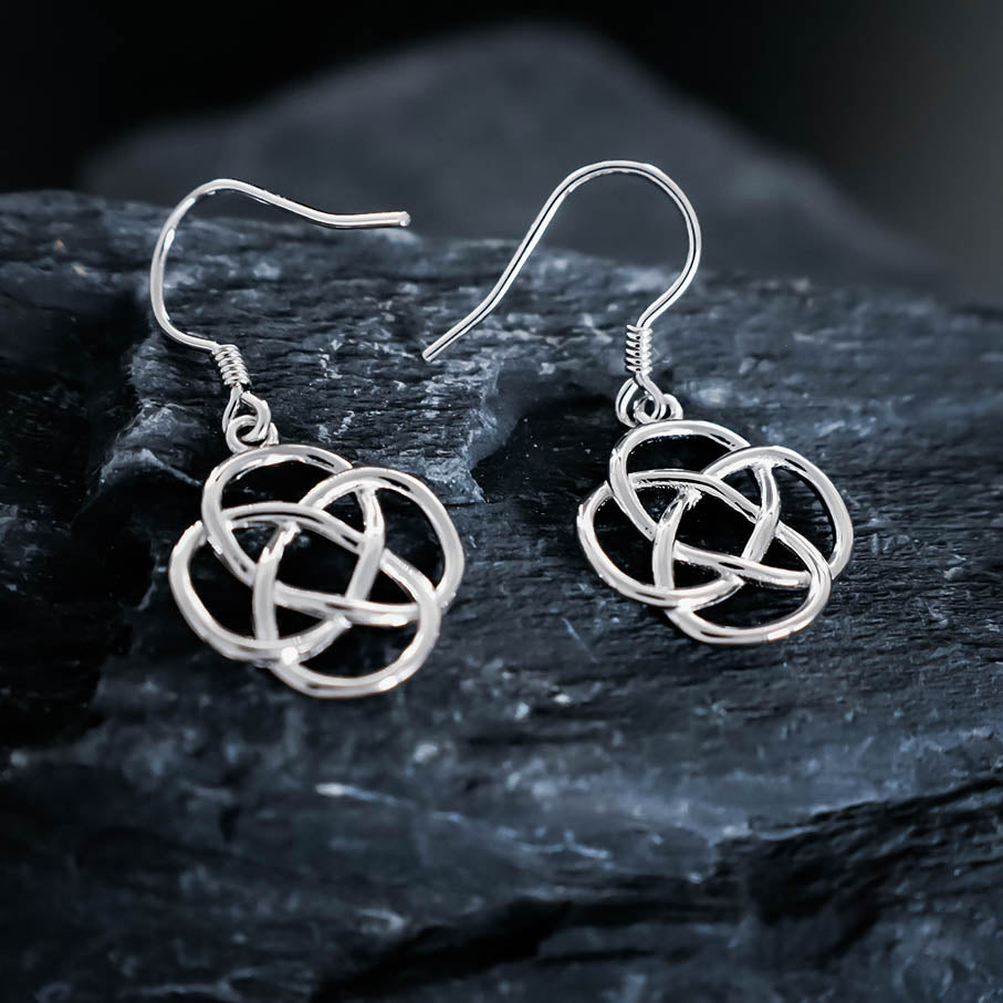 Infinity Celtic Knot Drop Earrings - Sterling Silver