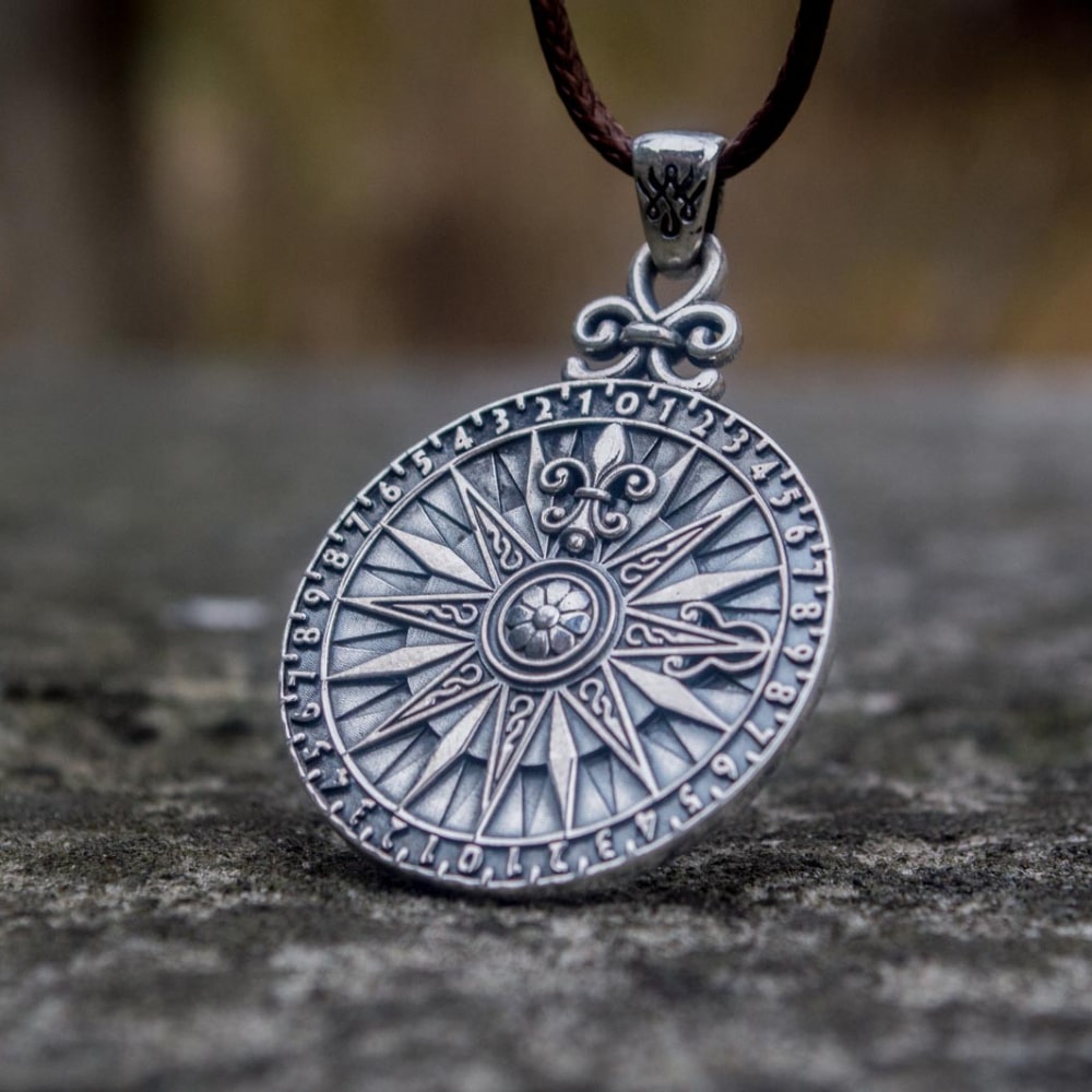Handcrafted Navigator's Compass Medallion - Sterling Silver