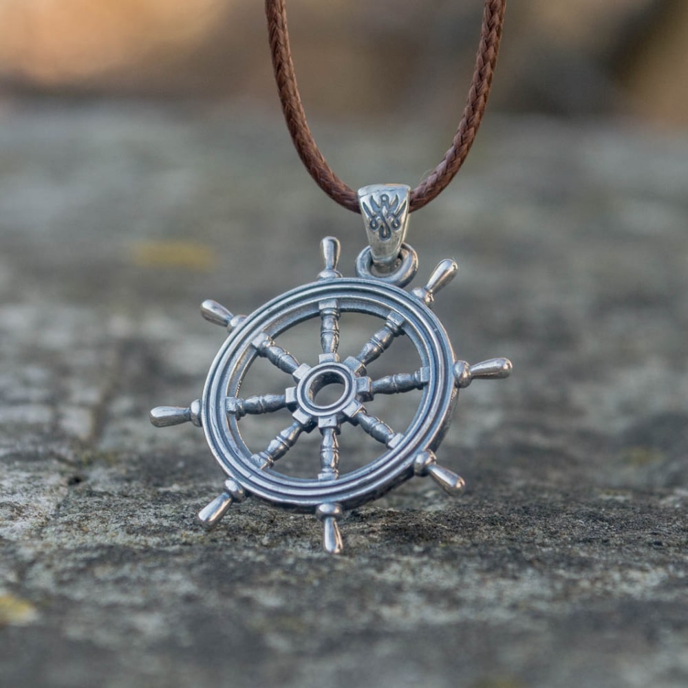 Handcrafted Ship's Wheel Pendant - Sterling Silver