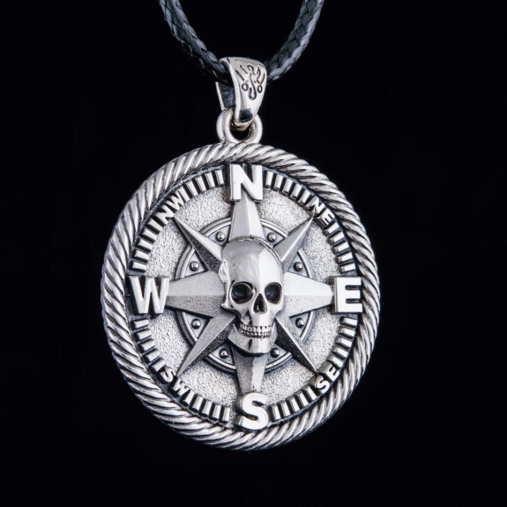 Handcrafted Pirate's Compass Medallion - Sterling Silver