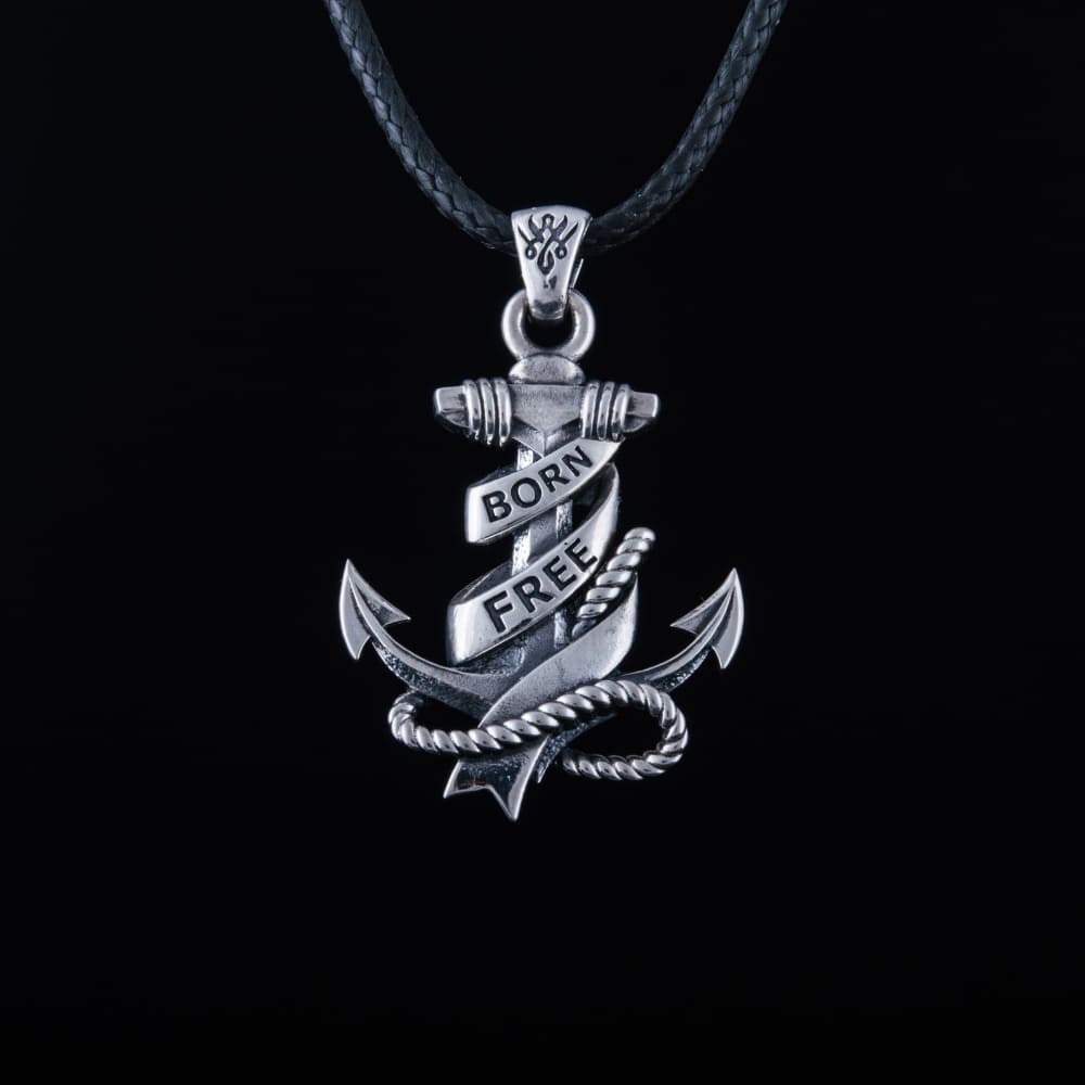 Handcrafted 'Born Free' Anchor Pendant - Sterling Silver
