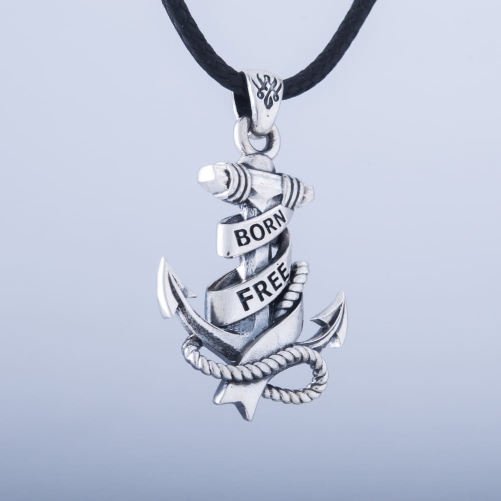 Handcrafted 'Born Free' Anchor Pendant - Sterling Silver