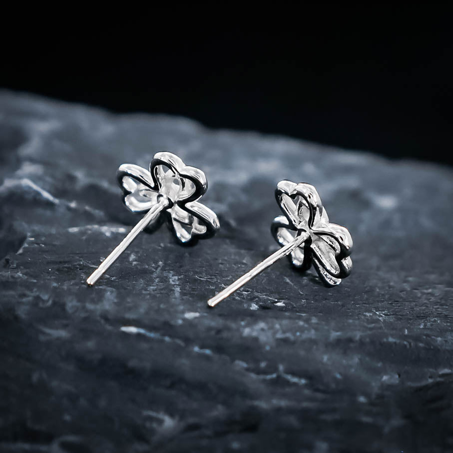 Celtic Clover Stud Earrings - Sterling Silver