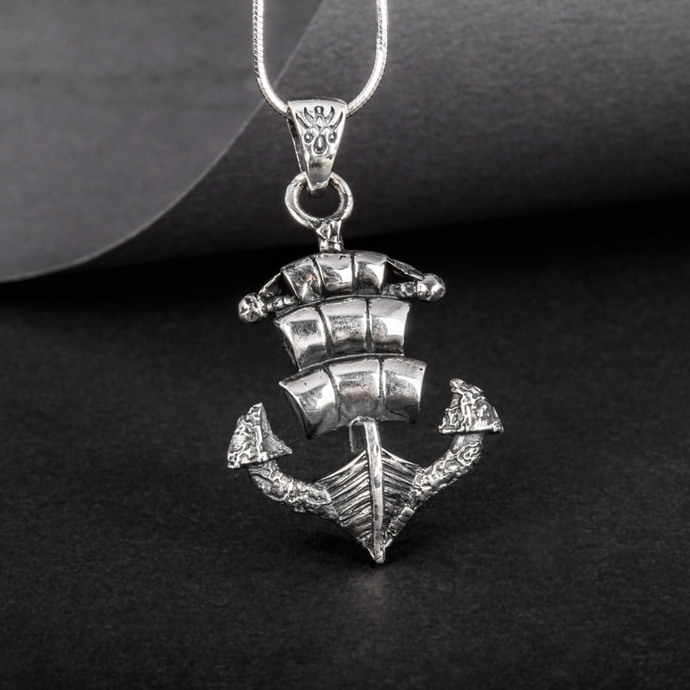 Handcrafted Ghost Ship Anchor Pendant - Sterling Silver