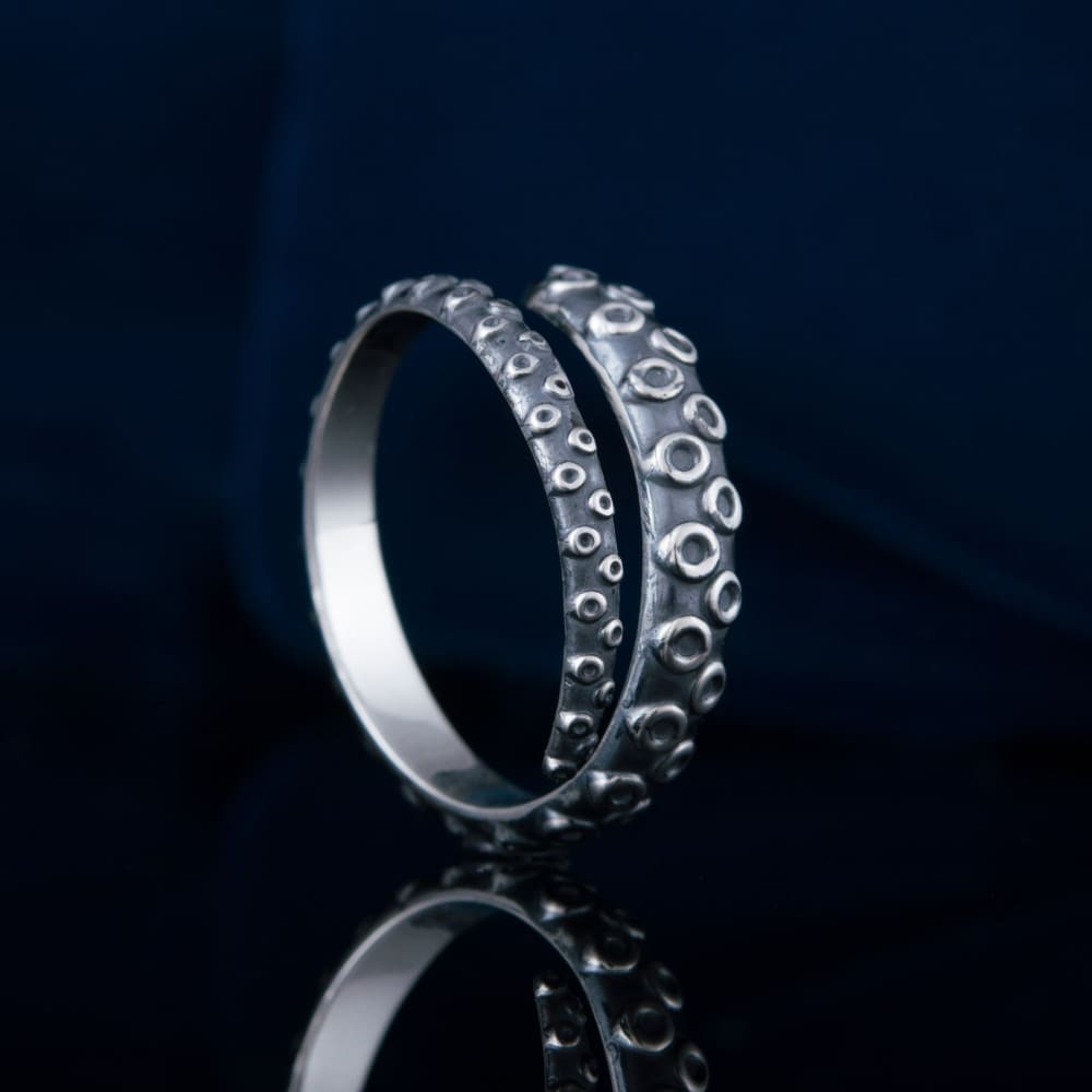 Handcrafted Kraken Tentacle Ring - Sterling Silver