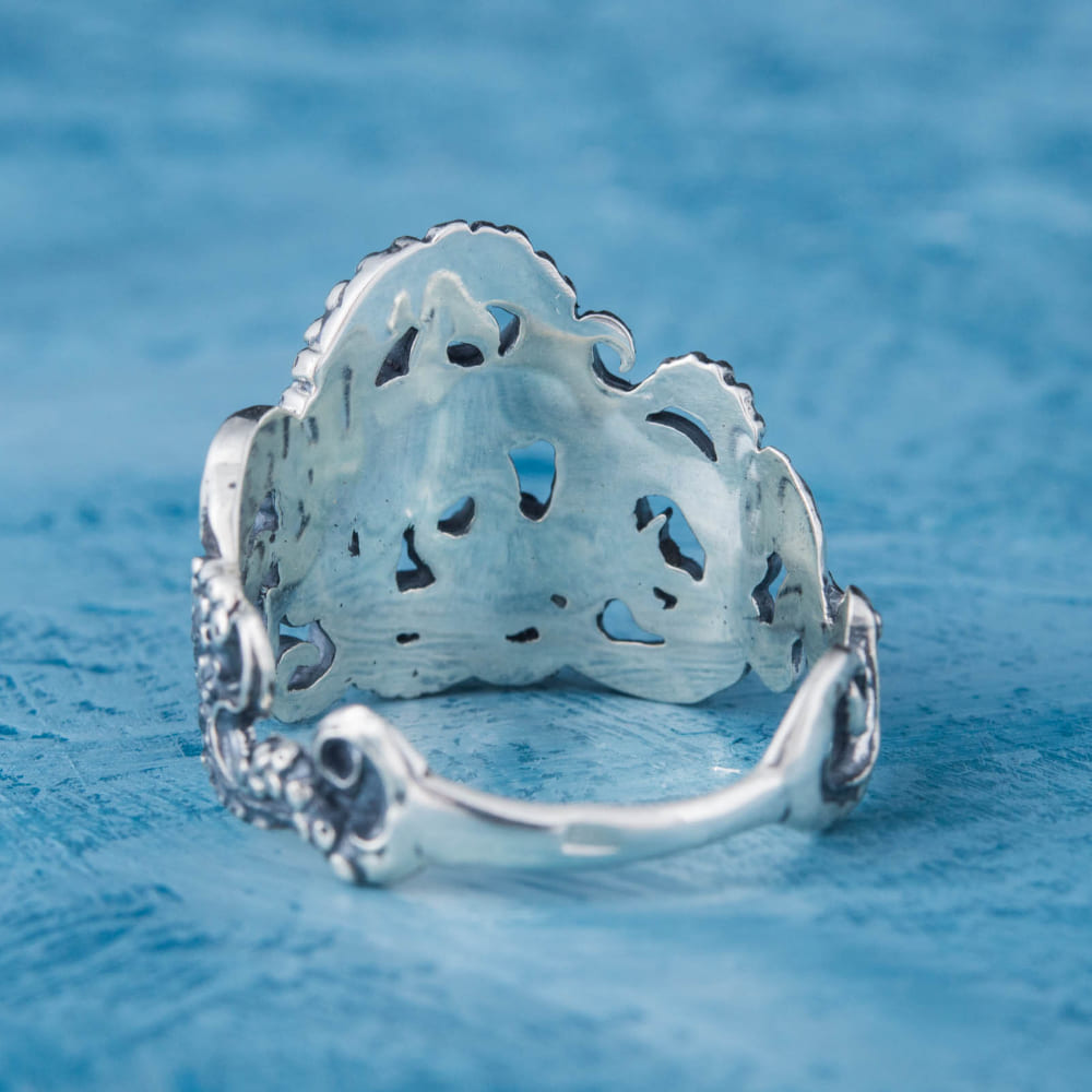 Handcrafted Coiled Tentacles Ring - Sterling Silver