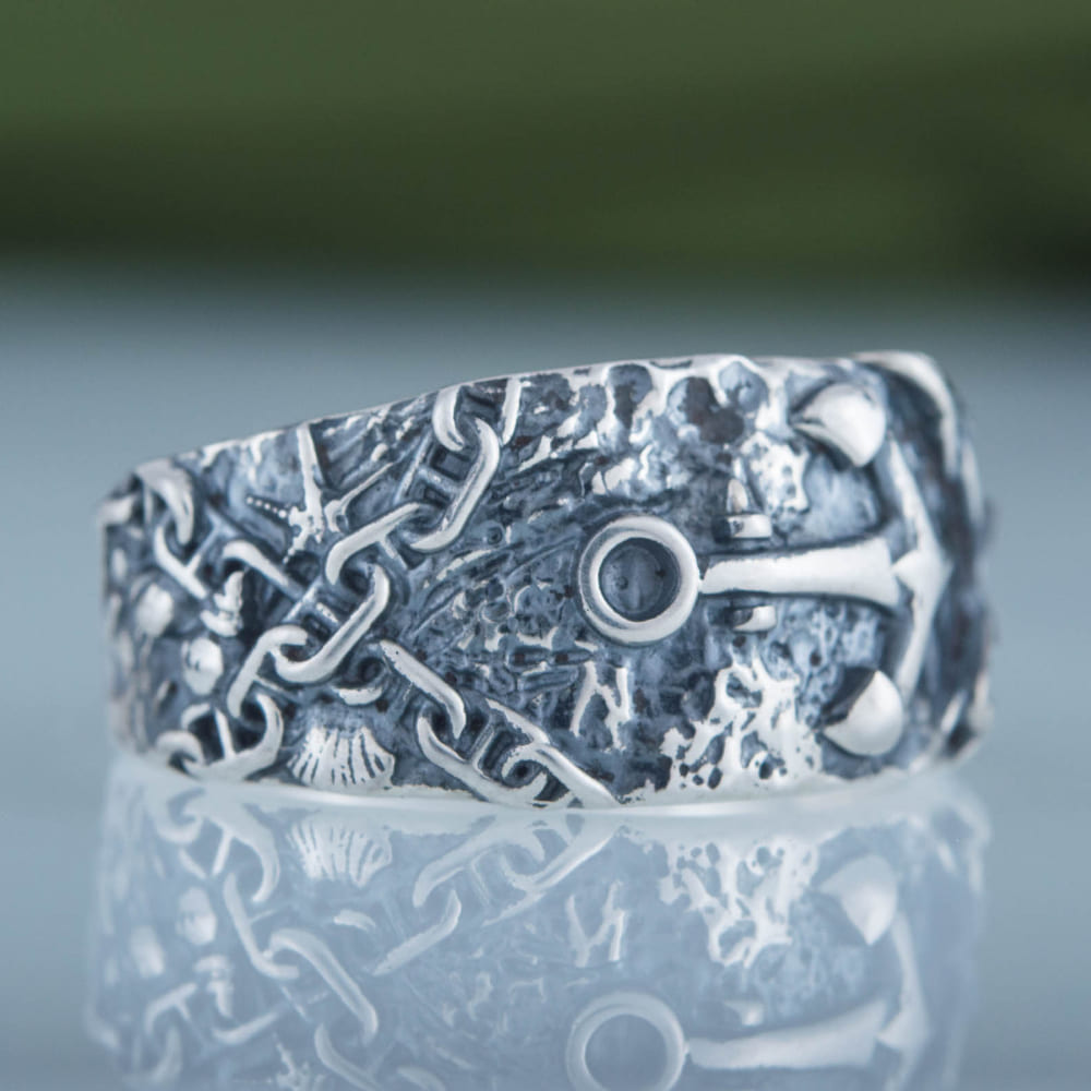 Handcrafted Deep Sea Anchor Ring - Sterling Silver