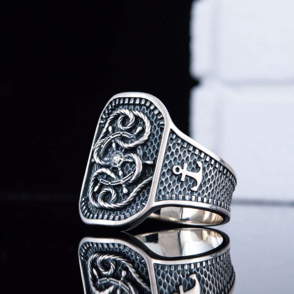 Handcrafted Ship's Wheel Knot Ring - Sterling Silver