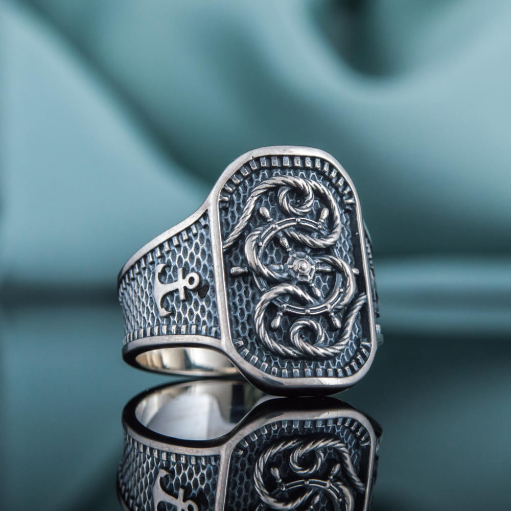Handcrafted Ship's Wheel Knot Ring - Sterling Silver