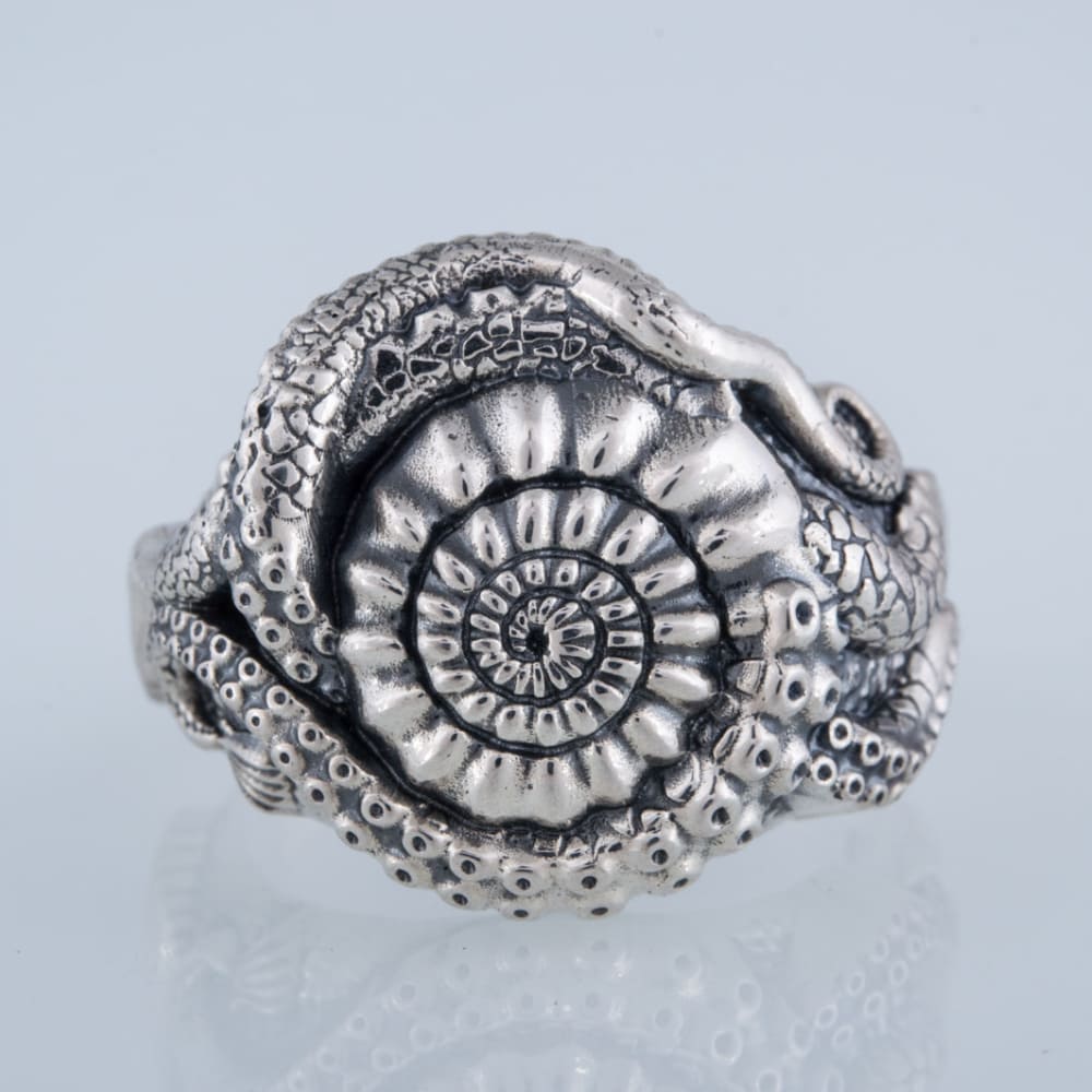 Handcrafted Deep Sea Nautilus Ring - Sterling Silver