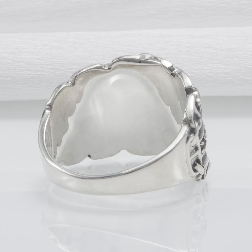 Handcrafted Lavish Anchor and Chain Ring - Sterling Silver