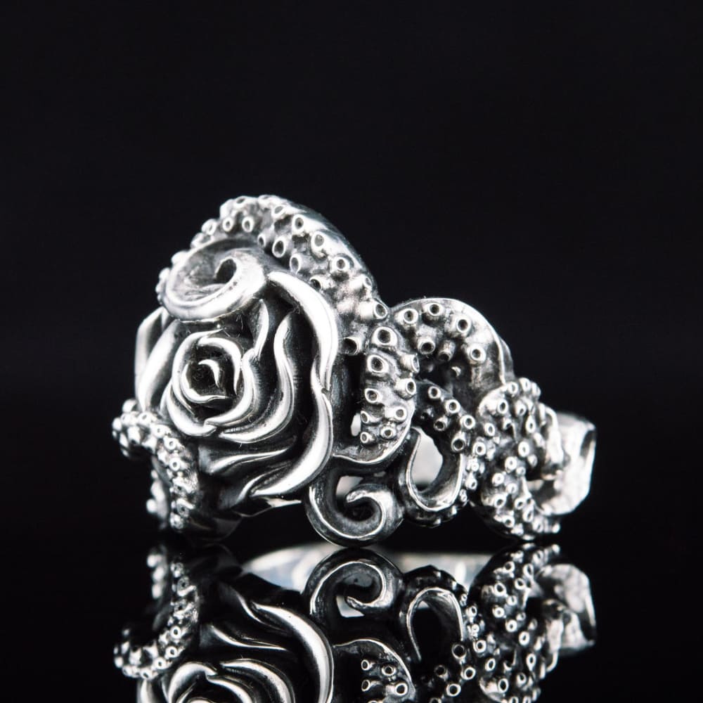 Handcrafted Eldritch Rose Ring - Sterling Silver