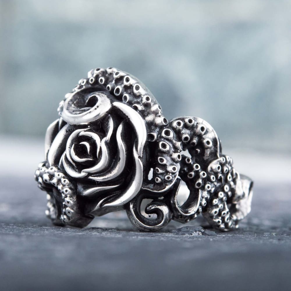 Handcrafted Eldritch Rose Ring - Sterling Silver
