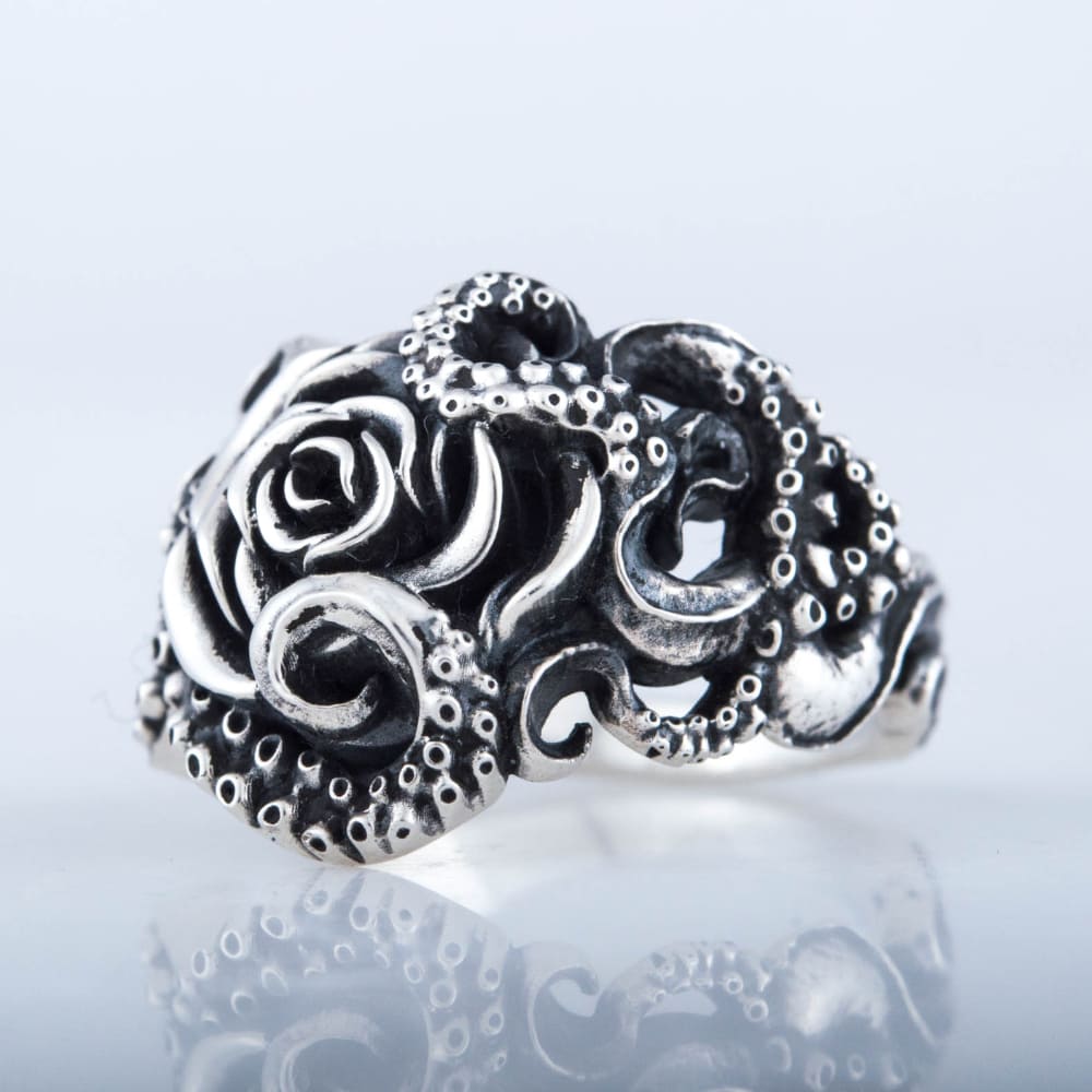 Handcrafted Eldritch Rose Ring - Sterling Silver